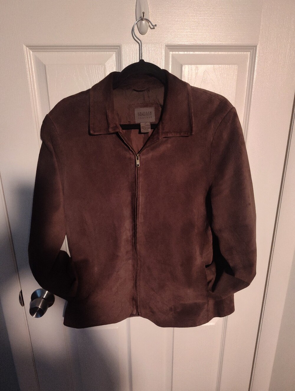 Vintage JohnPaulRichard Dark Brown Suede Zip-Front Leather Jacket